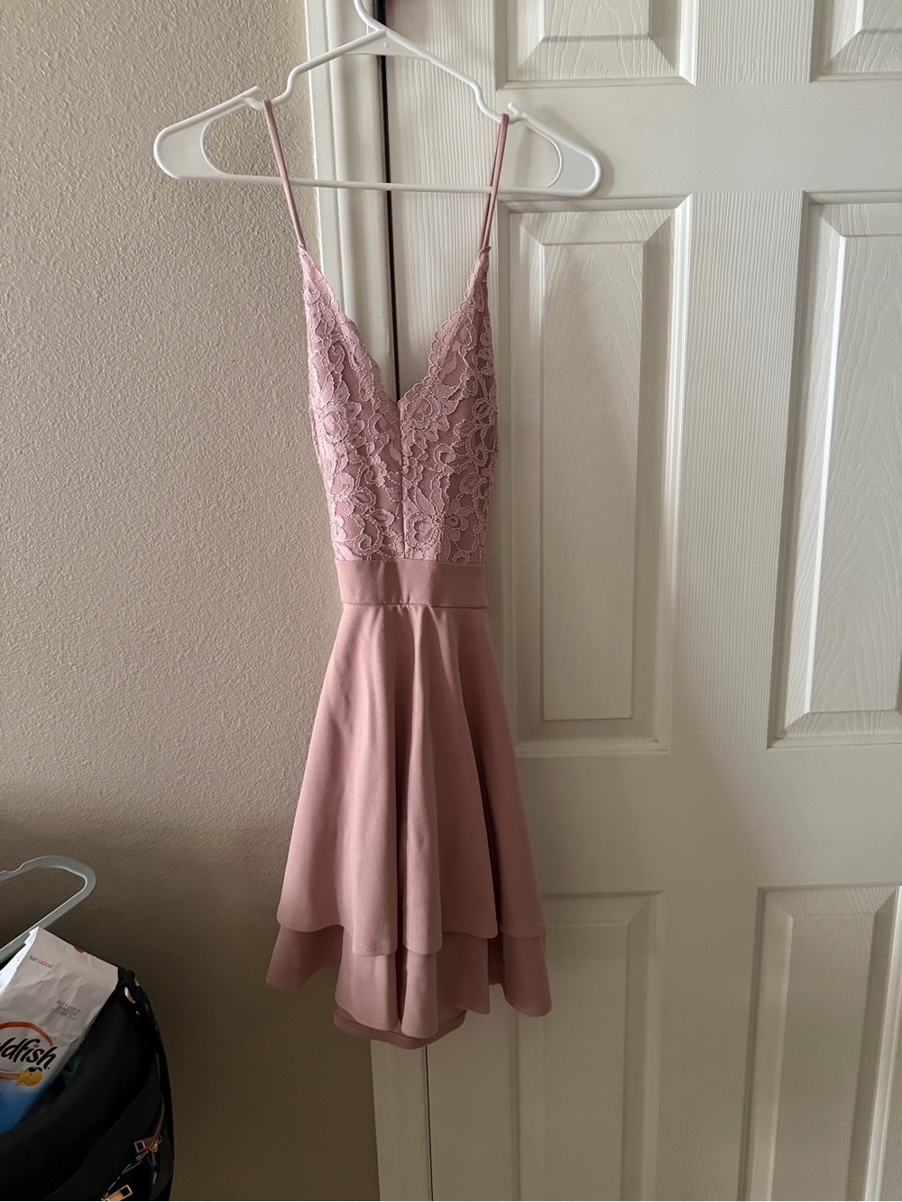 Windsor Dusty Rose Lace Bodice Mini Dress